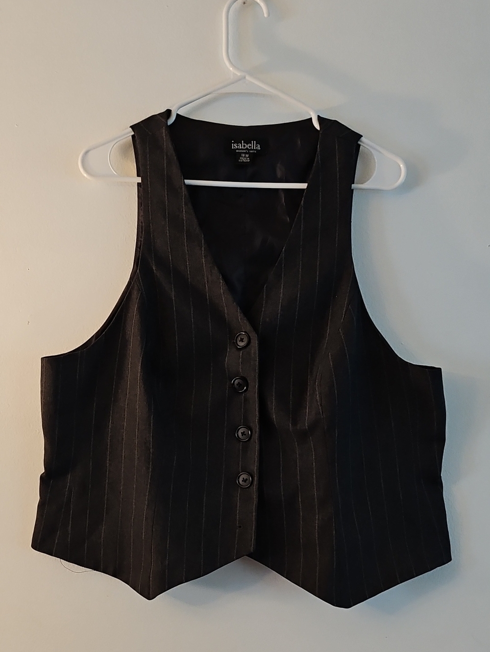 18W Pinstripe Button Vest
